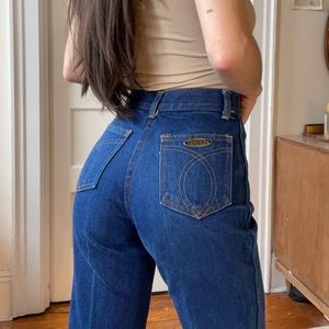 Vintage 70s Dark Wash Boot Cut Jeans